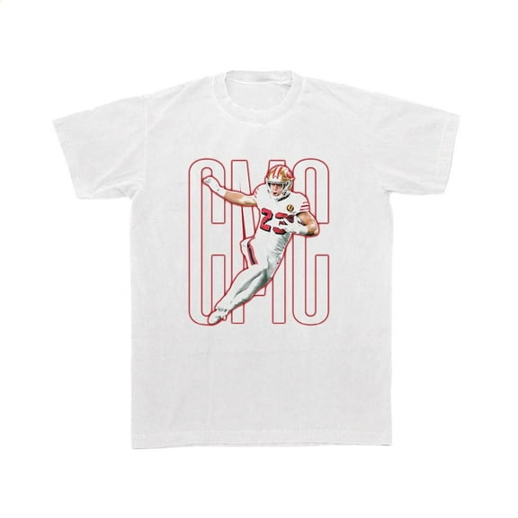 Christian McCaffrey CMC Oversized Bootleg NFL Tee Gildan T Shirt