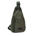 thumbnail image 2 of PULLIMORE Canvas Sling Bag Chest Pack Casual Lightweight Crossbody Backpack for Travel Hiking Cycling (Green), 2 of 9