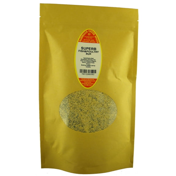 Marshalls Creek Spices SUPERB FISH AND POULTRY RUB 13 oz. Kraft Stand Up Pouch ECO Friendly Recyclable Mailer