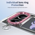 thumbnail image 3 of Allytechgroup Clear Case for Samsung Galaxy Z Flip 3, with Build in Screen Protector Anti-Scratch Full Body Shockproof Not-Yellowing Kickstand Phone Case Cover for Galaxy Z Flip 3, Pink, 3 of 9
