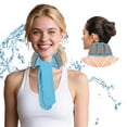 thumbnail image 5 of Yvsxxv Cooling Bandana, Water Absorbent Neck Wrap, Unisex Summer Outdoor Accessory, Grey+Blue, 1 Pc, 5 of 7