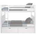thumbnail image 3 of BEDSMART Solid Wood Full Over Full Bunk Bed With Storage | White, 3 of 7