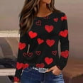 thumbnail image 2 of Valentines Day Outfit Women Heart Print Tie Dye Shirt Casual Crewneck Pullover Valentine Long Sleeve Shirts Spring Tops for Women, 2 of 8