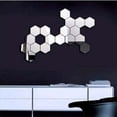 thumbnail image 5 of Ramiter Hexagon Acrylic Mirror DIY Wall Sticker 3D Stereo Home Decor With Adhesive, 5 of 5