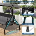 thumbnail image 2 of Ataujin 3 Seat Outdoor Porch Swing, 2-in-1 Patio Swing Chair with Thickened Removable Cushions, Adjustable Canopy ＆ Cup Holders, Outdoor Swing with Weather Resistant Steel Frame, 2 of 8