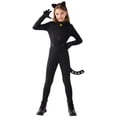 thumbnail image 4 of Joyfy Black Cat Costume for Girls, Kids Cat Outfit Set with Tail, Child Black Cat Halloween Costume for Cosplay Party, 4 of 10