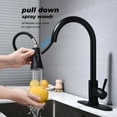 thumbnail image 6 of Izzovium Matte Black Kitchen Faucet with Pull Out Sprayer, 360° Swivel High Arc Stainless Steel Faucet, Single Handle Easy Control, 22.83in Length, 6 of 8