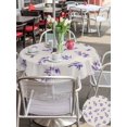 thumbnail image 5 of Outdoor Tablecloths with Umbrella Hole & Zipper, Purple Olive Leaves Round Tablecloths 60 Inch, Spring Pastoral Branches Plants Beige Waterproof Table Cloth, Patio/Pool/Picnic Table Covers, 5 of 8