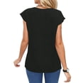 thumbnail image 4 of UVN Blusas de Verano para Mujer con Cuello en V y Manga Corta Tipo Gorra Blusas Casuales de Negocios Tops de Trabajo para Mujer, 4 of 8