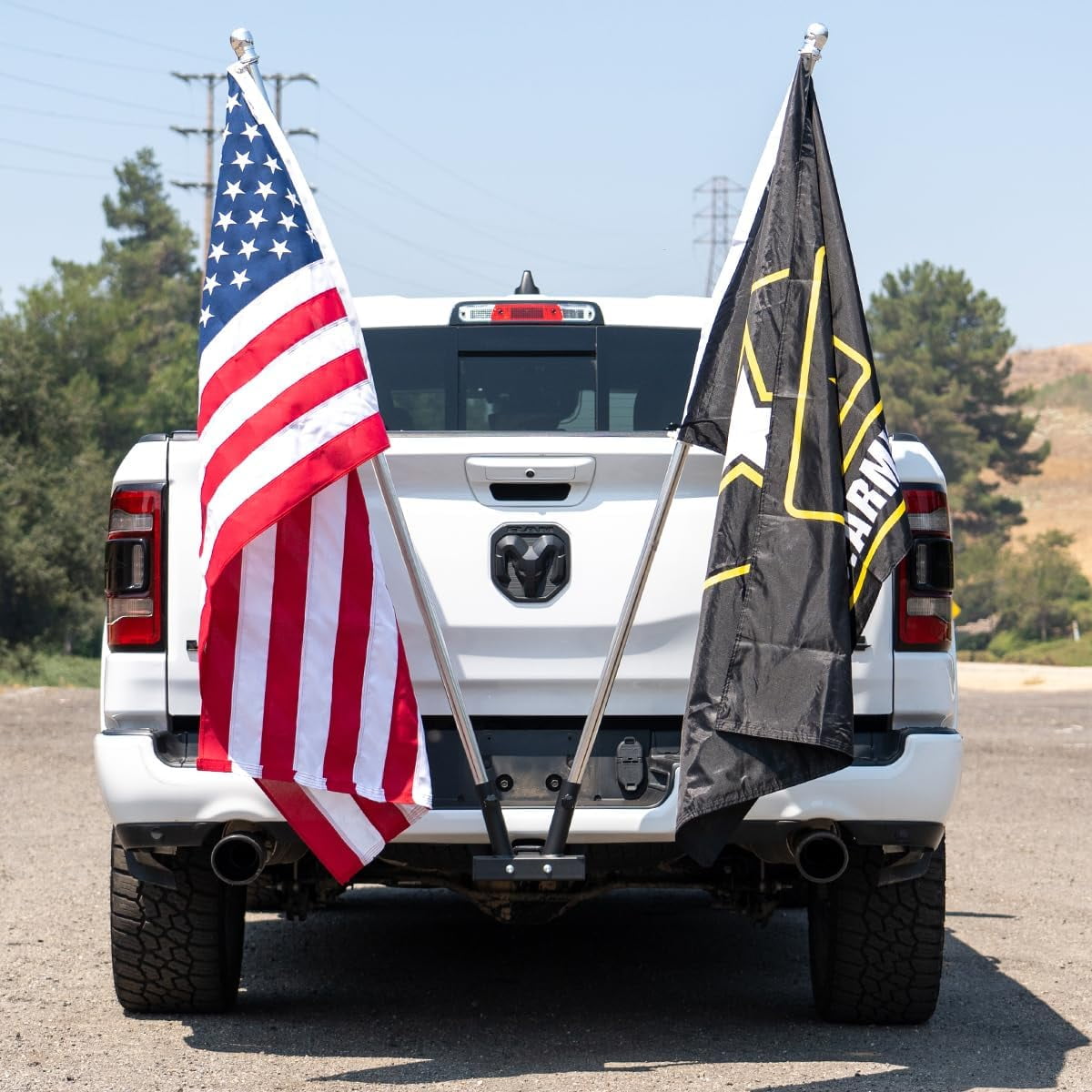 flag holder for truck hitch