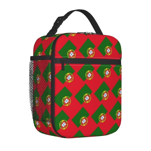 Portugal Flag Insulated Lunch Bag for Men Women Reusable Compact Cooler Tote Lunchbox