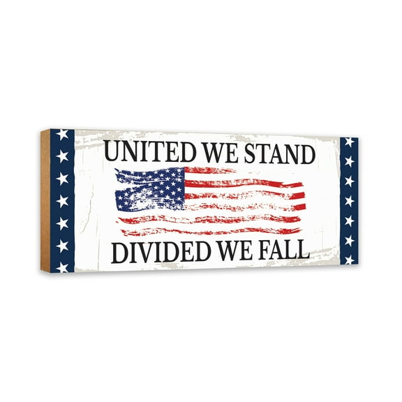 LifeSong Milestones Rustic Patriotic Tabletop Sign for 4h of July Decor