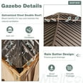 thumbnail image 5 of Hommow 12' x 14' Hardtop Gazebo Aluminum Frame Gazebo with Galvanized Steel Double Roof, 5 of 8