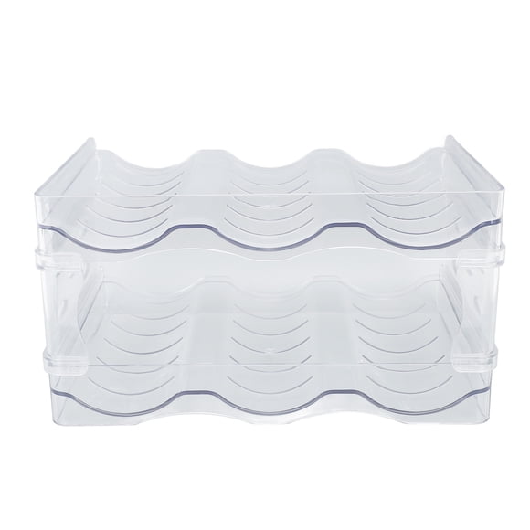 Stackable Water Bottle Organizer, Double Layer Transparent Plastic Desktop Cup Storage Rack for for Kitchen Cabinet