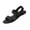 Black, variant on Womens Summer Sandals, Vacation Sandals for Women, Strap Sandals for Women, Women's Double Band Elastic Back Strap Sandals, Open Toe Minimalist Flat Summer Shoes, Black 8.5