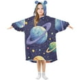 thumbnail image 5 of Planets in Space Oversized Wearable Blanket Hoodie Sweatshirt Flannel for Unisex Girls Boys, 5 of 7
