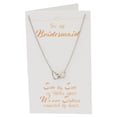 thumbnail image 5 of Quan Jewelry Bridesmaid Gifts Set, Interlocking Hearts Necklace for Bridesmaids and Card, Silver Tone, 16-in to 18-in, 5 of 6