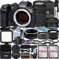 thumbnail image 1 of Canon EOS R7 Mirrorless Camera with RF-S 18-45mm + EF 75-300mm Lens + Mount Adapter + 2 Pack 128GB Memory Card + Case + ZeeTech Accessory, 1 of 9