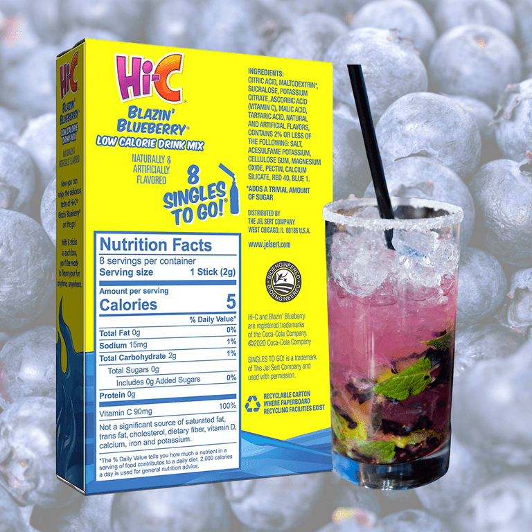 Hi-C Singles to Go Juice Packs, Blazin' Blueberry Flavor