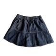 thumbnail image 3 of SNKSDGM Girls' Denim Pleated Skort, Elastic Waist 2-in-1 Pleated Mini Skirt with Shorts No- Elastic Waist Toddler Tutu Dark Blue 3-4 Years, 3 of 8
