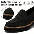 thumbnail image 4 of CHICVOMEY Vintage Penny Loafers for Women Slip On Platform Shoes with Lug Sole Arch Support Comfort Non-Slip Work Shoes for office Business Casual, 4 of 9
