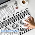 thumbnail image 4 of Long Mouse Pads for Desk,Black and White Geometric Boho Pattern Desk Mats on Top Of Desks, Desk Mouse Pad Extra Large with 3mm Non-Slip Base and Stitched Edge for Gaming,Office,Work,Home 31.5"x11.8", 4 of 6
