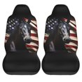 thumbnail image 2 of KAKALAD American Flag Dark Horse 01 Car Seat Covers Set Vehicle Front Seats Protector 2 Pcs, 2 of 9
