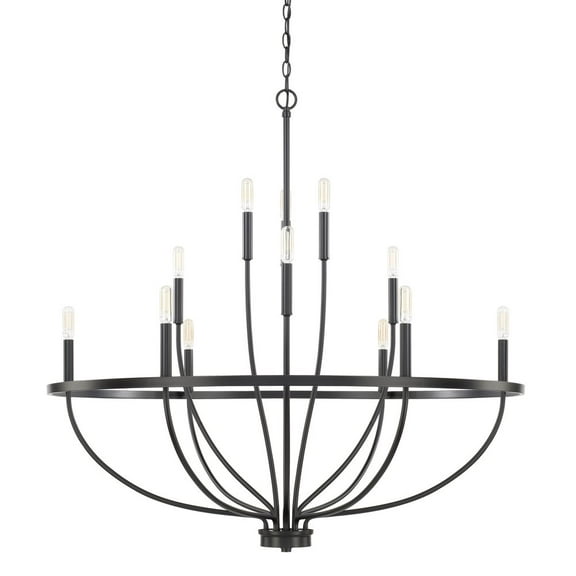 428501MB-HomePlace-Greyson - Twelve Light Chandelier Matte Black Finish