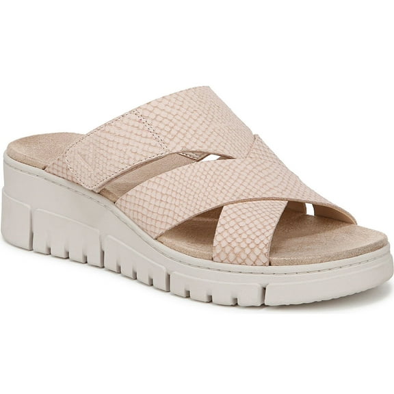 Vionic Women's Uptown Sunset Wedge Slide Sandal Cameo Rose Nubuck 7M