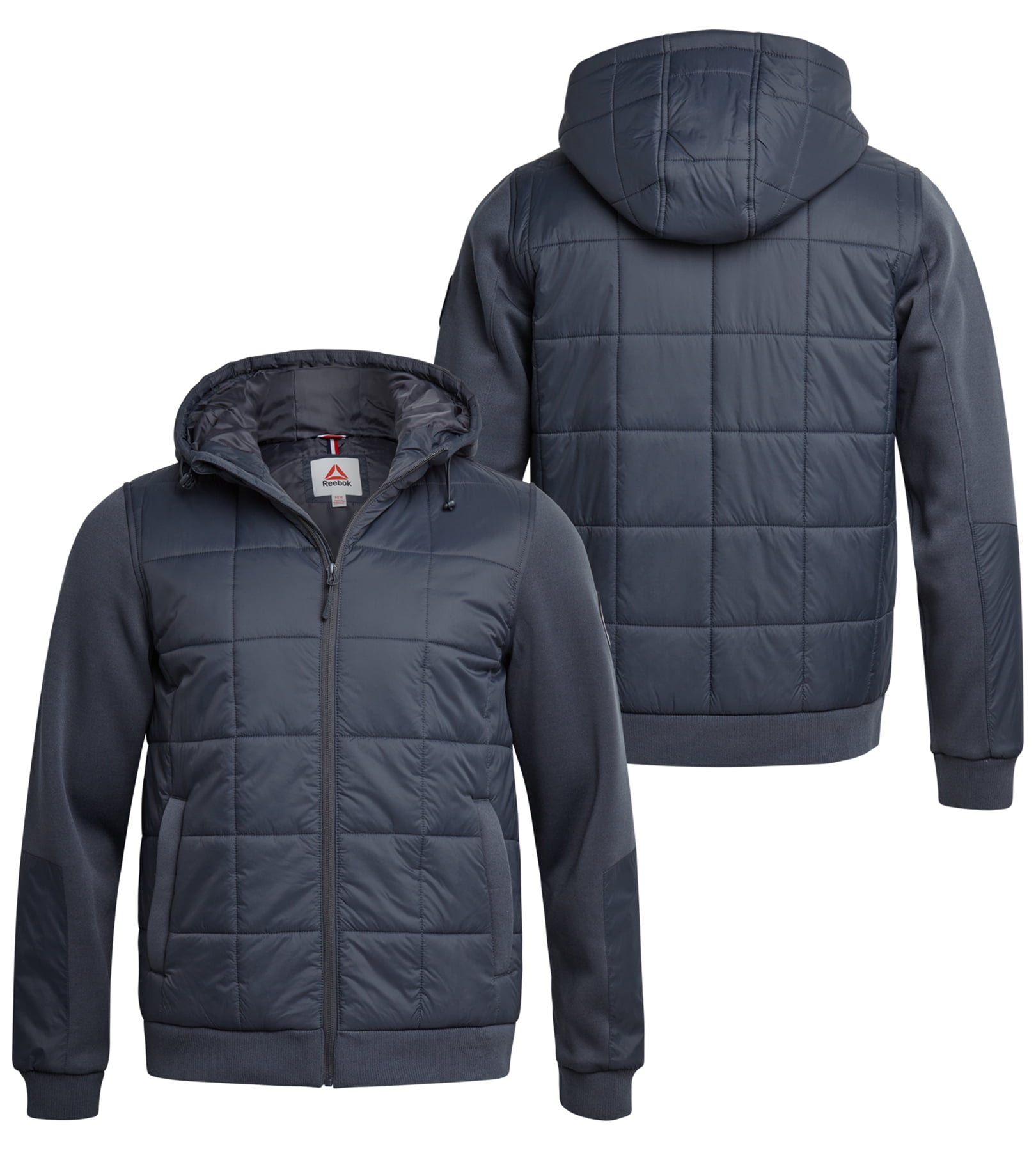 Reebok Men's and Big Men's Quilted Mixed Media Jacket, Sizes S-3XL