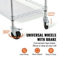 thumbnail image 5 of VEVOR 3-Tier Utility Cart Rolling Cart on Wheels 35"x18"x35.5" 661 lbs 6 Hooks, 5 of 9