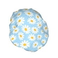 thumbnail image 2 of Kdxio Floral Daisy Print Shower Cap for Women,Elastic and Reusable,Double Waterproof Layers Bathing Hat, 2 of 9