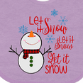 thumbnail image 4 of Inktastic Christmas Let It Snow Cute Snow Man with Snowflakes Boys or Girls Baby Bib, 4 of 4