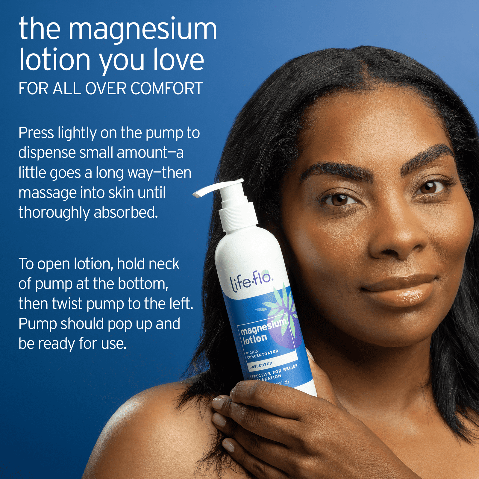 Life-flo Magnesium Lotion, Unscented Massage & Body Lotion, Relief & Relaxation for Overworked Muscles & Joints, With Magnesium Chloride from the Zechstein Seabed, Plus Shea Butter & Coconut Oil, 8oz
