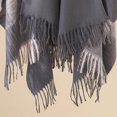 thumbnail image 3 of Xfvqtps Women Cape Tassels Plaid Printing Classical Wool Thickened Warm Loose Windproof Coldproof Warm Winter Cardigan Shawl Wraps Gray, 3 of 6