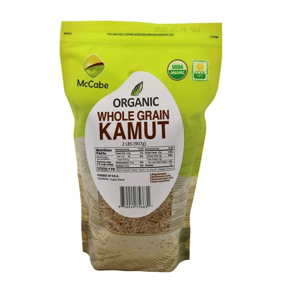 McCabe Organic Kamut - Kamut Grain Khorasan Wheat Berries | USDA and CCOF Certified | 2 lbs |  Ancient Khorasan Wheat Grain -  Non-GMO, Sproutable, Kosher, Raw, Vegan