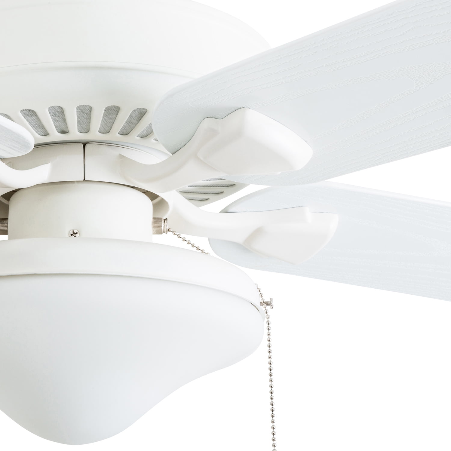 Honeywell Belmar 52" White Indoor/Outdoor Ceiling Fan with 5 Blades, Light Kit, Pull Chains & Reverse Airflow