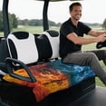 thumbnail image 5 of XYZCANDO Fire & Ice Tiger Graphic Design Golf Cart Seat Covers Front Pockets, Fit for Club Car Golfcart Sports Suitable for 2 Person Seats Golf Carts Yamaha, 5 of 8