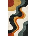 thumbnail image 3 of Distressed Abstract Wavy Lines Area Rugs Retro Bohemian Accents Entryway Rug Short Pile Non-Slip Soft Washable Indoor Carpet for Living Room Bedroom 4x8ft, 3 of 6