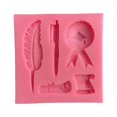 thumbnail image 1 of 2023 Graduation Silicone Mold Set Graduation Kitchen Baking Mold Chocolate Candy Fondant Mold Grad Cap Diploma Scroll Chocolate Silicone Mold for Graduation Party Cake Cupcake Topper Decoration, 1 of 2