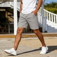 thumbnail image 6 of YLSDY Men's Solid Button Pocket Cargo Shorts, Elastic Waist Design, Outdoor Casual Stylish Shorts Gray XXL, 6 of 9