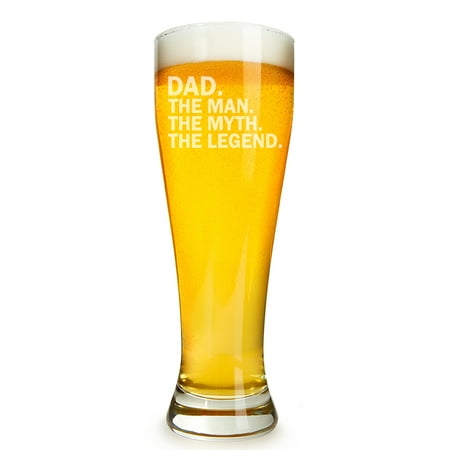 

Dad - The Myth - The Man - The Legend Engraved 16 ounce Beer Glass Pilsner