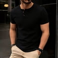 thumbnail image 2 of Men's Casual Button Down Shirt Cotton | Regular Fit Short Sleeve Blouse | Round Neck Button Closure | Breathable & Soft | Daily Wear Office Vacation | Classic Essential | Zenithor,Black L, 2 of 9