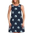 thumbnail image 1 of Easygdp Wolf And Moon para Vestido Transpirable de Mujer, Vestido Suelto de Manga Corta con Pliegues y Bolsillos para el Verano, 1 of 7