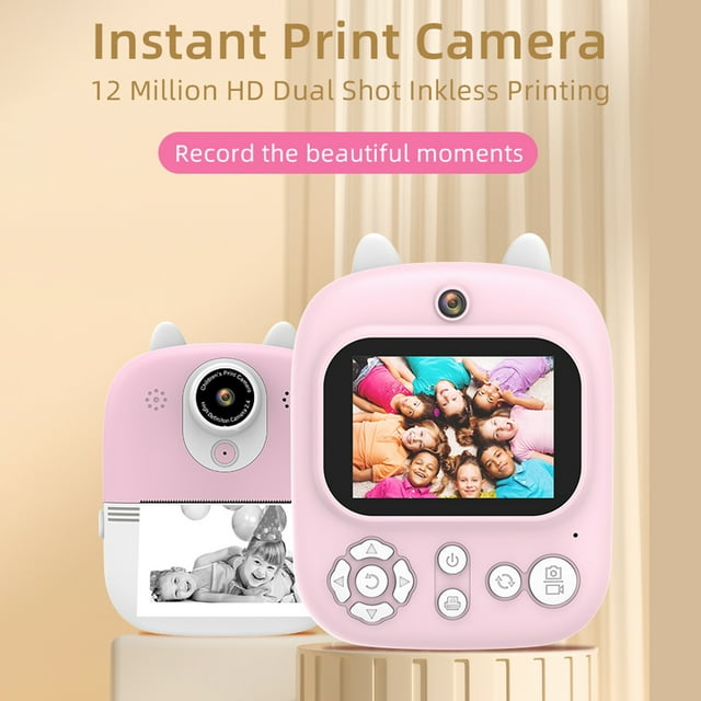 Camera Andoer 3-en-1 Instant Multifuncional Camera Instantánea La Cámara De Impresión Instantánea Cámara De 2.4 Pulgadas Dual Lentes 12MP 32GB Memoria Extendida Con 3