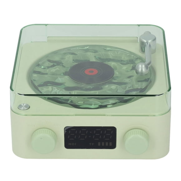 The Waves Player, Waves Vintage Record Player Speaker, Mini Portable Retro Sleep Aid Speakers, Small Record Player with Ambient Light for Desk,Waves Speaker