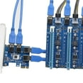 thumbnail image 4 of PCI-E to USB Adapter 4-port extender card PCI-E to PCI-E X1 to USB 3.0 Riser Card Extender Board Mining Accessory, 4 of 9