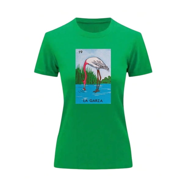 Playera Unisex De La Garza De La Loteria Mexicana Color Verde Talla Chica Marca Emil SaEs