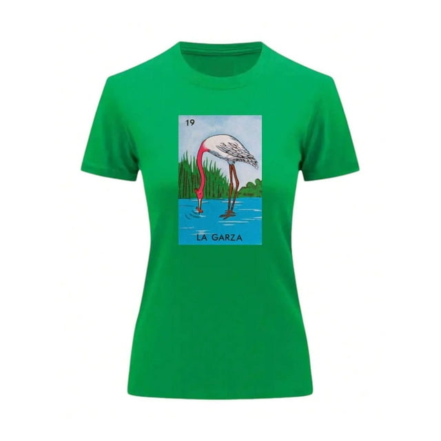 Playera Unisex De La Garza De La Loteria Mexicana Color Verde Talla Chica Marca Emil SaEs