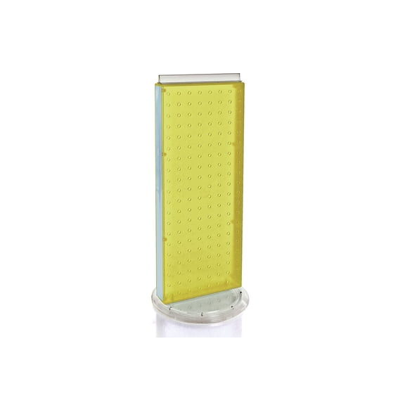Azar 20"(H) x 8"(W) 2-Sided Non-Revolving Pegboard Counter Unit Yellow Translucent 700509-YEL